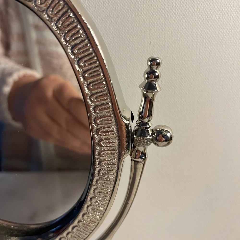 Antique style Cast metal silver Vanity adjustable 10” India